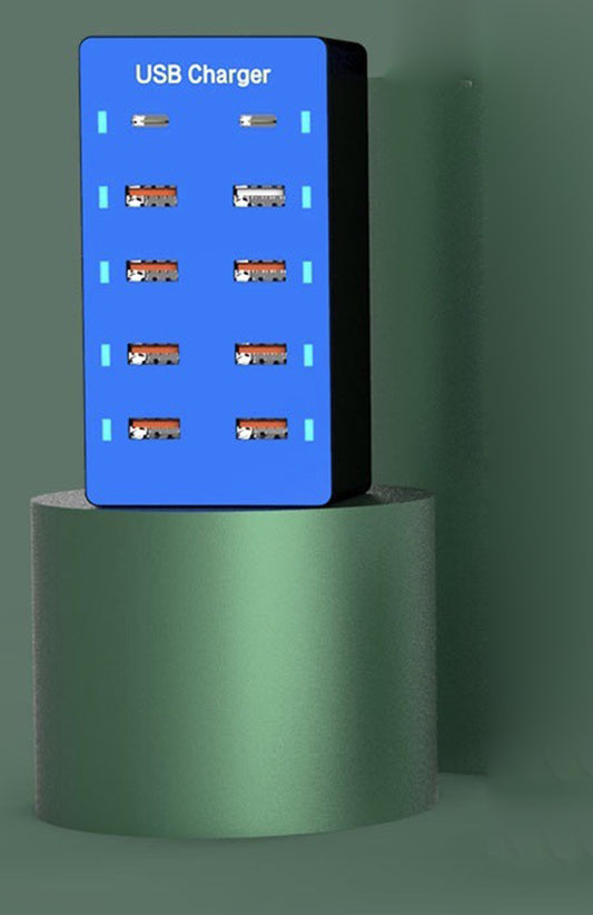 10 Port High Speed Charger 2 Type-C 8 USB