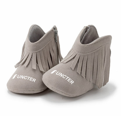 Cotton Baby Booties With Gripper Soles (6-12m)