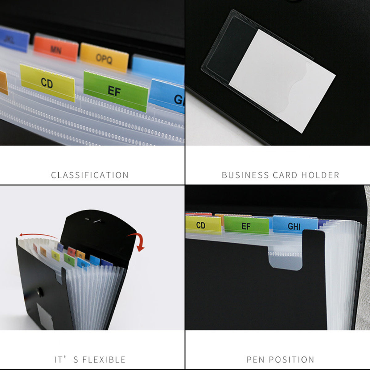 File Organizer13 Pocket Expanding File Folder with Labels, Plastic Expandable File Folder