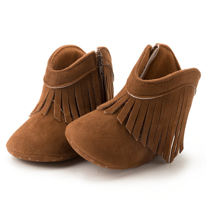 Cotton Baby Booties With Gripper Soles (12-18m)