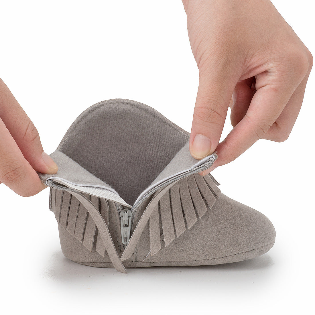 Cotton Baby Booties With Gripper Soles (12-18m)