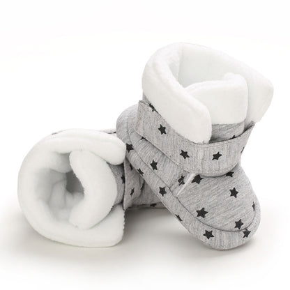 Cotton Baby Booties With Gripper Soles (6-12m)
