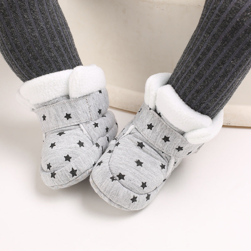 Cotton Baby Booties With Gripper Soles (12-18m)
