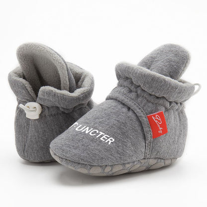 Cotton Baby Booties With Gripper Soles (6-12m)