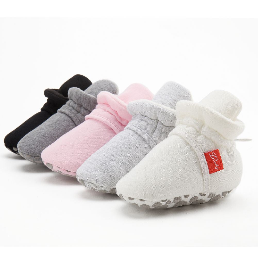 Cotton Baby Booties With Gripper Soles (6-12m)