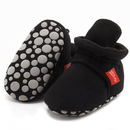 Cotton Baby Booties With Gripper Soles (6-12m)