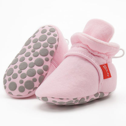 Cotton Baby Booties With Gripper Soles (6-12m)