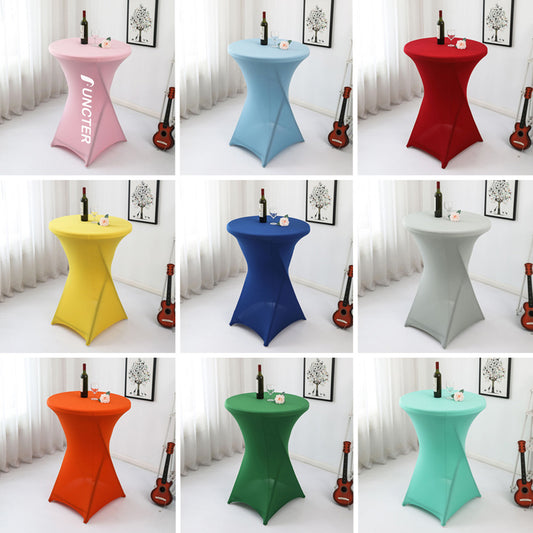 23 x 43" Spandex Cocktail Table Cover, Custom Printed Table Cover With Leg