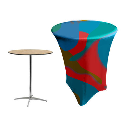 23 x 43" Custom Printed Table Cover With Leg, Spandex Cocktail Table Cover