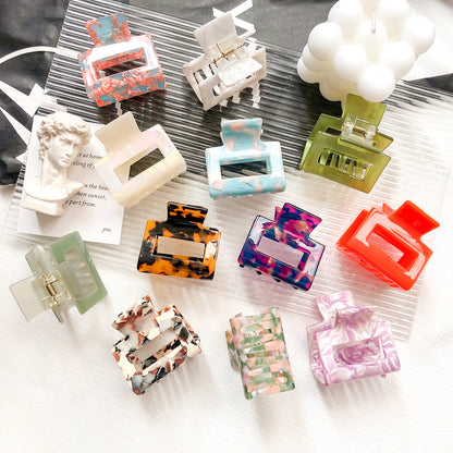2" Rectangle Hair Clips Colorful Hair Claw Classic Clamp for Women Girls