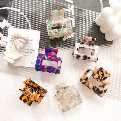 2" Rectangle Hair Clips Colorful Hair Claw Classic Clamp for Women Girls