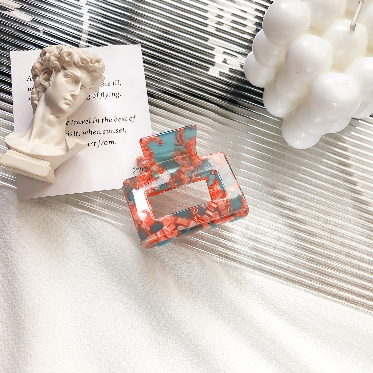 2" Rectangle Hair Clips Colorful Hair Claw Classic Clamp for Women Girls