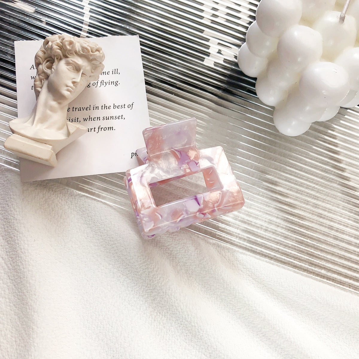 2" Rectangle Hair Clips Colorful Hair Claw Classic Clamp for Women Girls