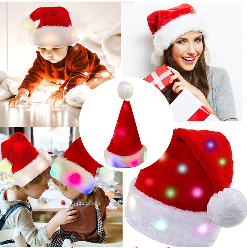 Funny Santa Hat,Christmas Hat, Changing Light up LED Lights for Adults and Kids