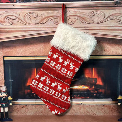 Christmas Socks Knitting Stockings Rustic Christmas Stocking Xmas Party Decorations