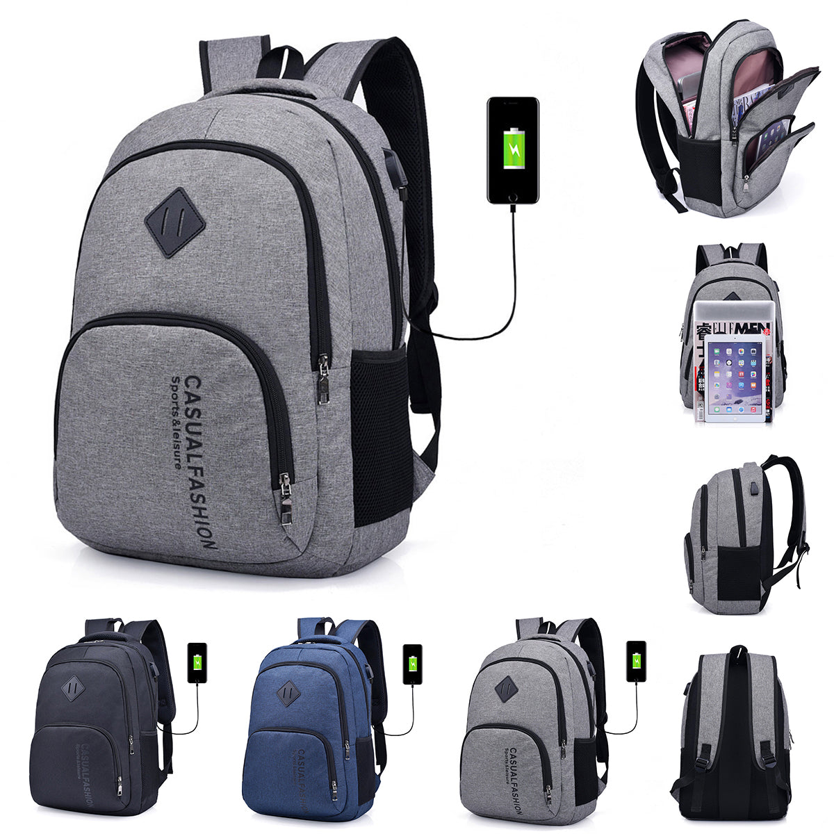 Two Front Pockets Snow Canvas Laptop Backpack – RIPEAK