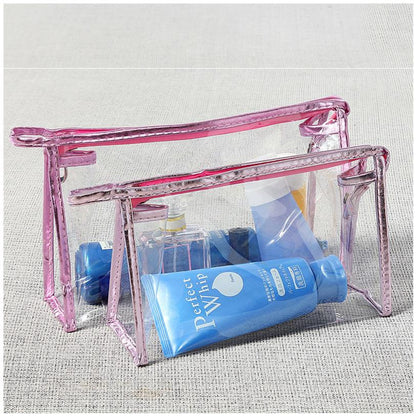 Pvc Waterproof Clear Cosmetic Bag With Trim
