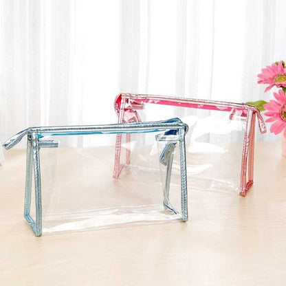 Pvc Waterproof Clear Cosmetic Bag With Trim