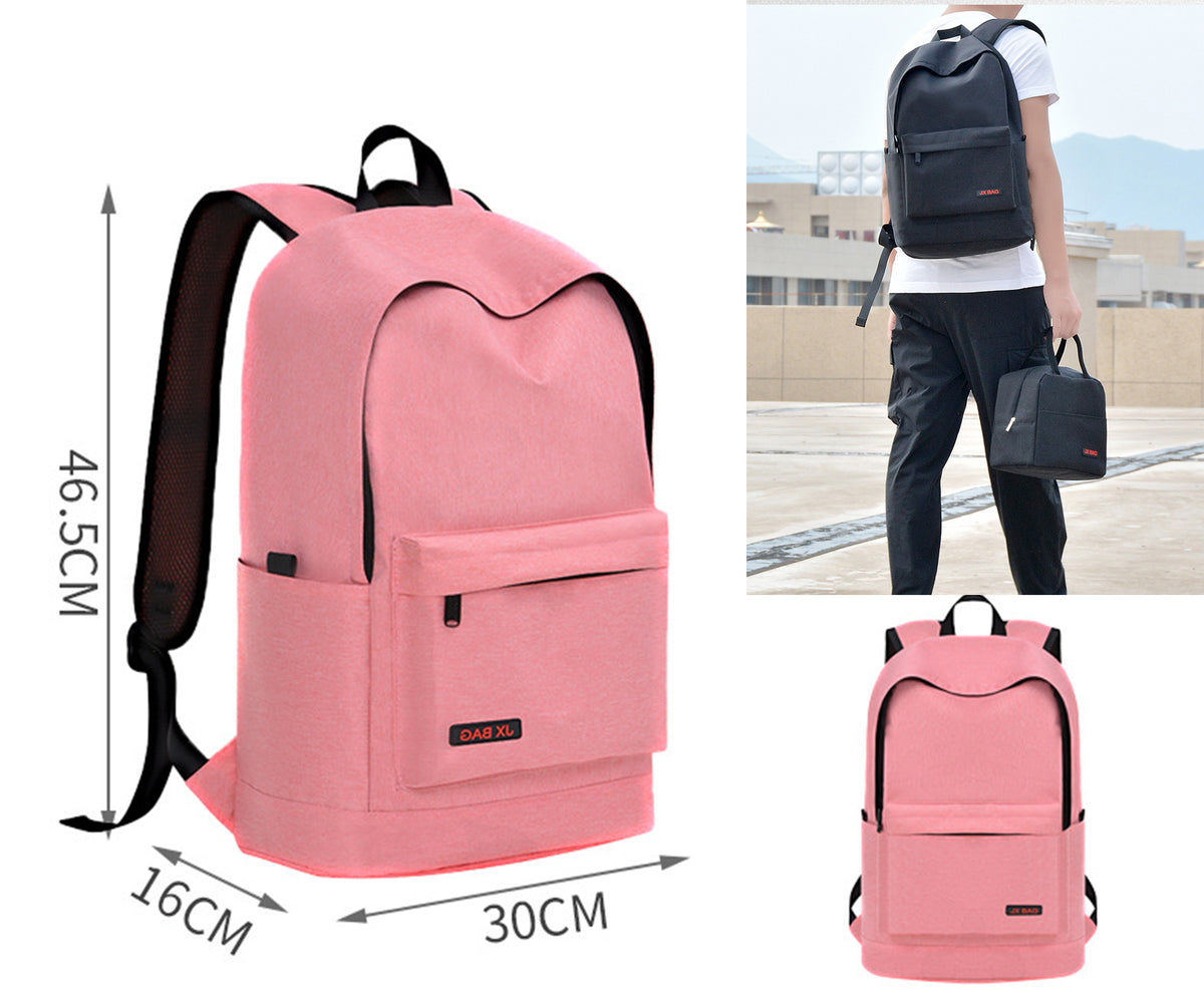 Size L Black Backpack Simple School Bag Middle School Backpack