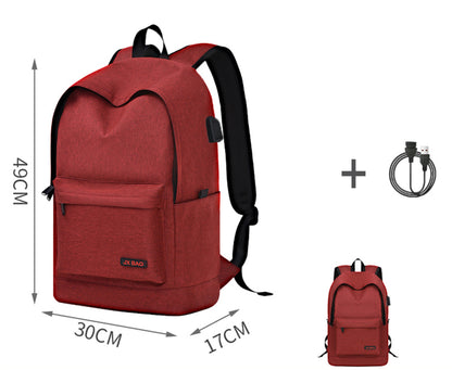 Size XL Reinforced Upgraded Style Backpack Simple School Bag Middle School Backpack USB Backpack