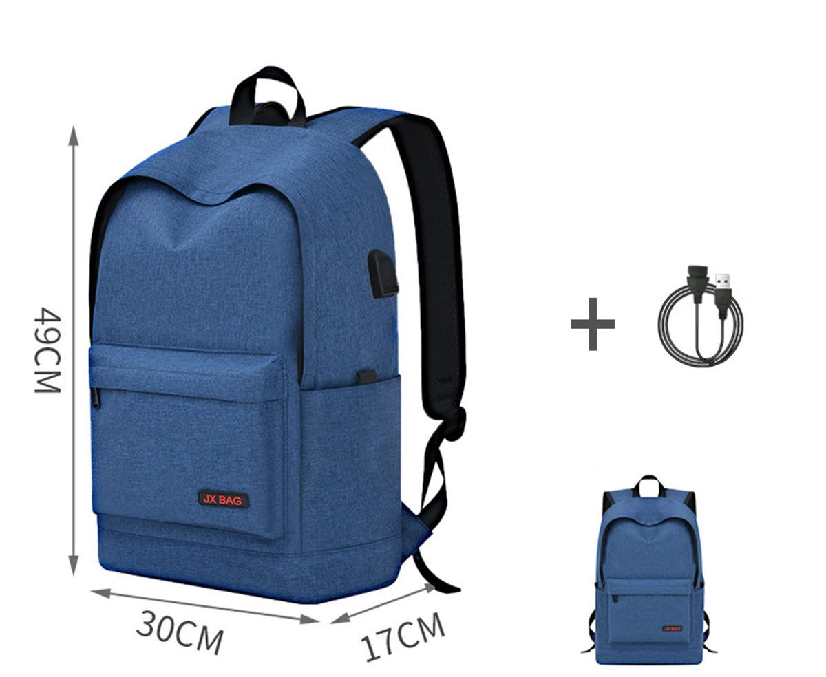 Size XL Reinforced Upgraded Style Backpack Simple School Bag Middle School Backpack USB Backpack