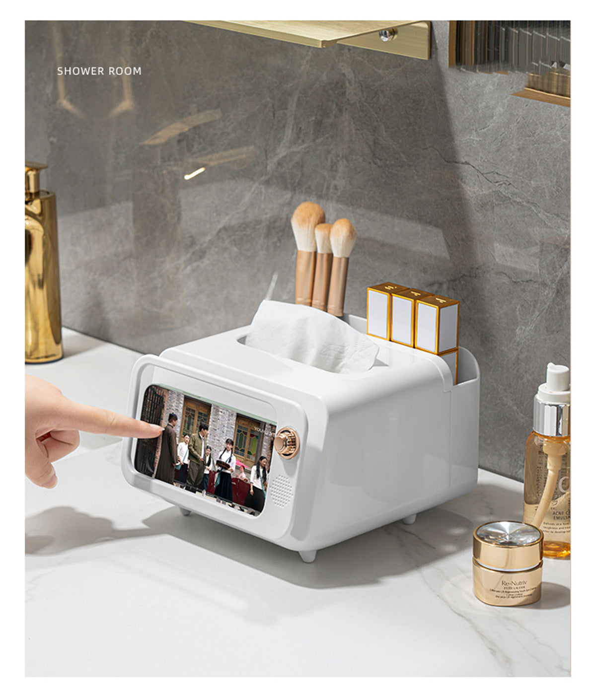 TV Tissue Box Phone Holder Funny Paper Dispenser Cover with Compartment Innovative Table Centerpiece