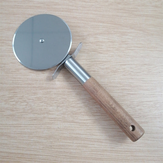 #12 Stainless Steel Pizza Cutter W/ Wood Handle