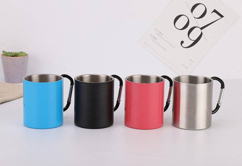 Spray-painted 10 OZ Stainless Steel Cup Travel Mug w/Carabiner Handle