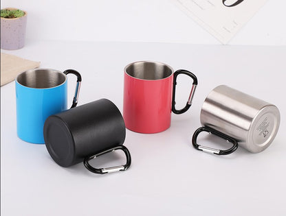 Spray-painted 10 OZ Stainless Steel Cup Travel Mug w/Carabiner Handle