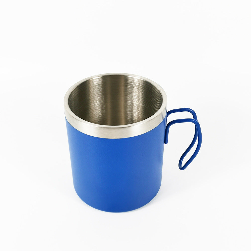 Double Wall 14 OZ Stainless Steel Cup Travel Mug w/ Handle