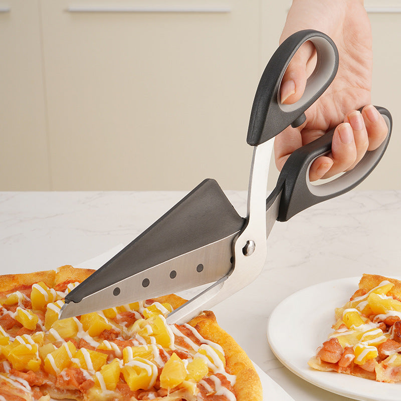 Pizza Scissors Cutter One-Handed Operation Stainless Steel Pizza Spatula Slicer