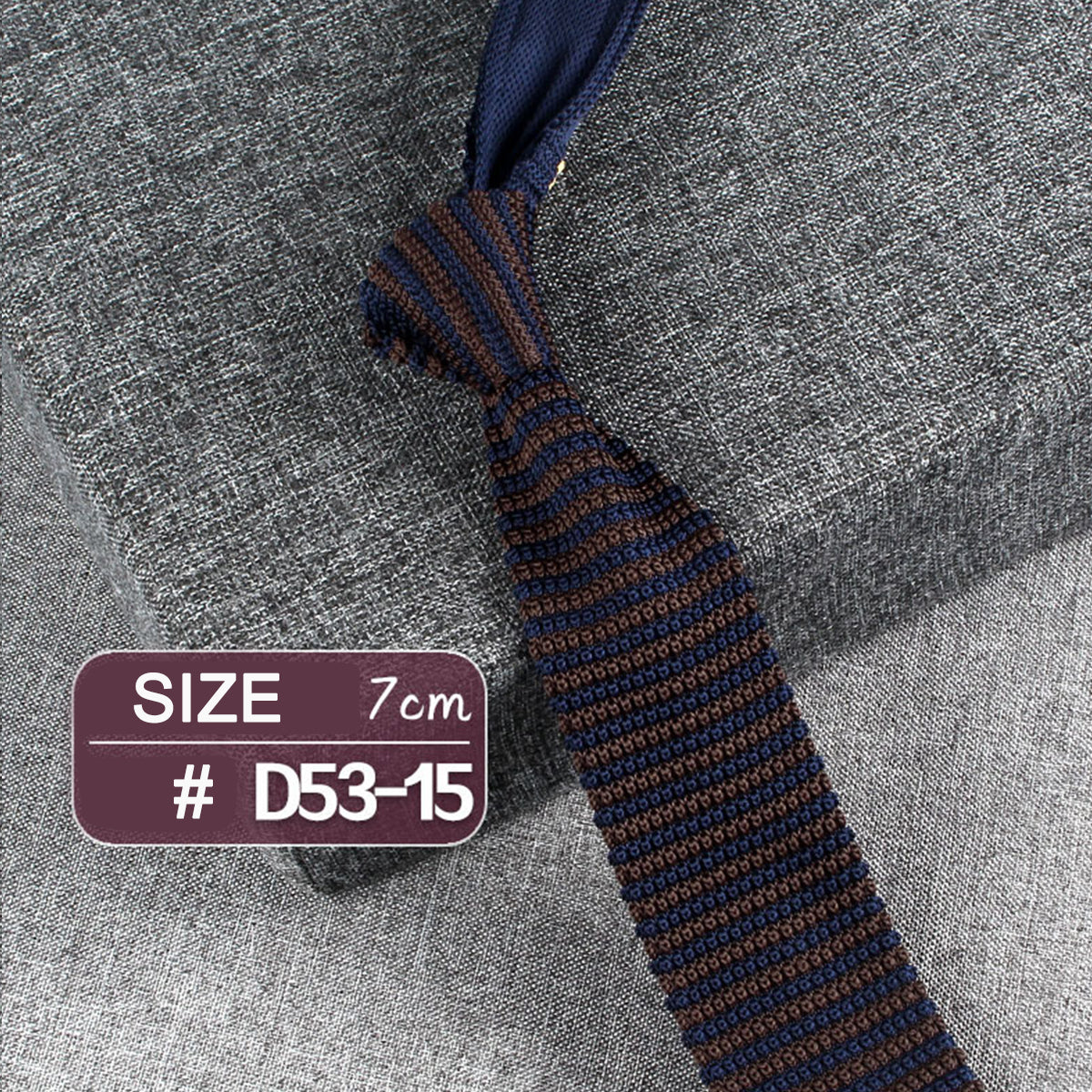 #15 Casual Style Knitted Narrow Men Tie Polyester Woven Collar Tie