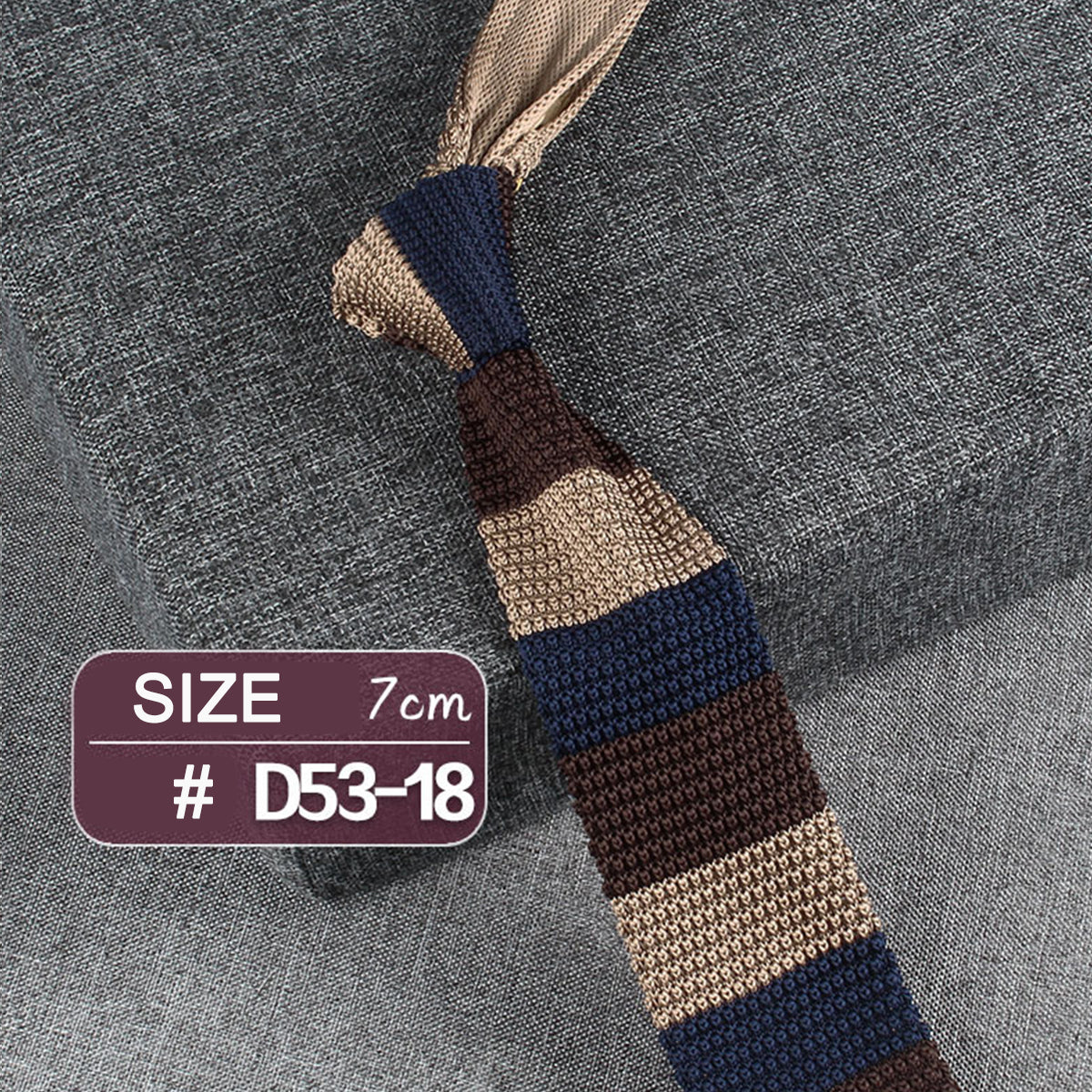 #18 Casual Style Knitted Narrow Men Tie Polyester Woven Collar Tie