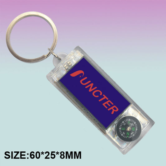 #L Solar Power LED Screen Keychain W/ Compass