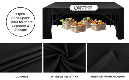 6' Table Fitted Table Cover-3 Sided