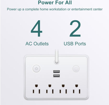 Surge Protector Power Strip w/USB Charging Ports w/Table Lamp w/Phone stand
