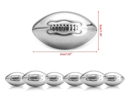 Football Shape Stainless Steel Metal Ice Cube