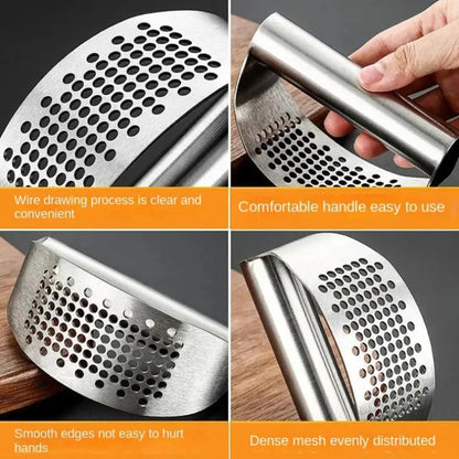 Metal Handle Manual Garlic Press Tool Garlic Masher