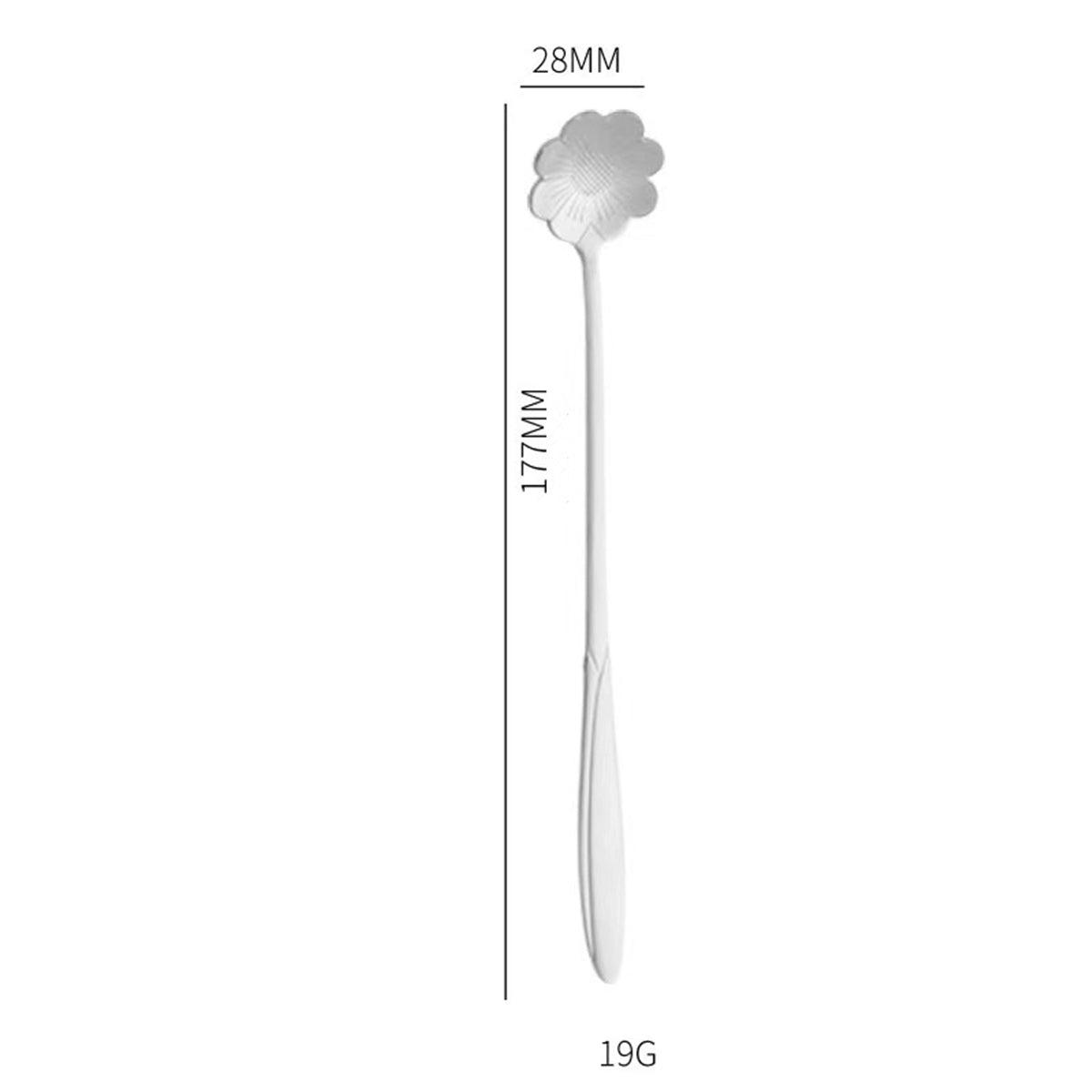 6.97" Silver Coreopsis Flower Stainless Steel Coffee Spoon