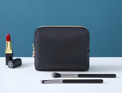 Custom PU Leather Zipper Makeup Bag Handle Bag Lipstick Storage Pouch
