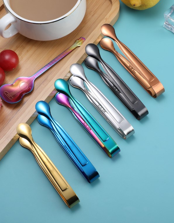 4.13" 304 Stainless Steel Ice Tongs Cooking Kitchen Tongs
