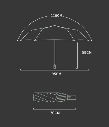 Portable Umbrella with Novelty Carabiner Handle Automatic Three Fold Umbrella