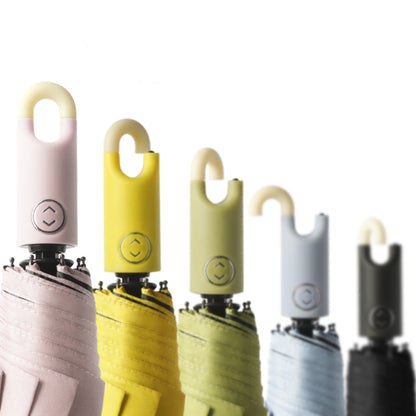 Portable Umbrella with Novelty Carabiner Handle Automatic Three Fold Umbrella