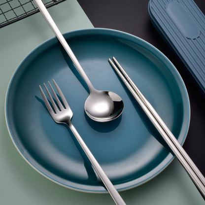 304 Stainless Steel Portable Chopsticks Spoon & Fork