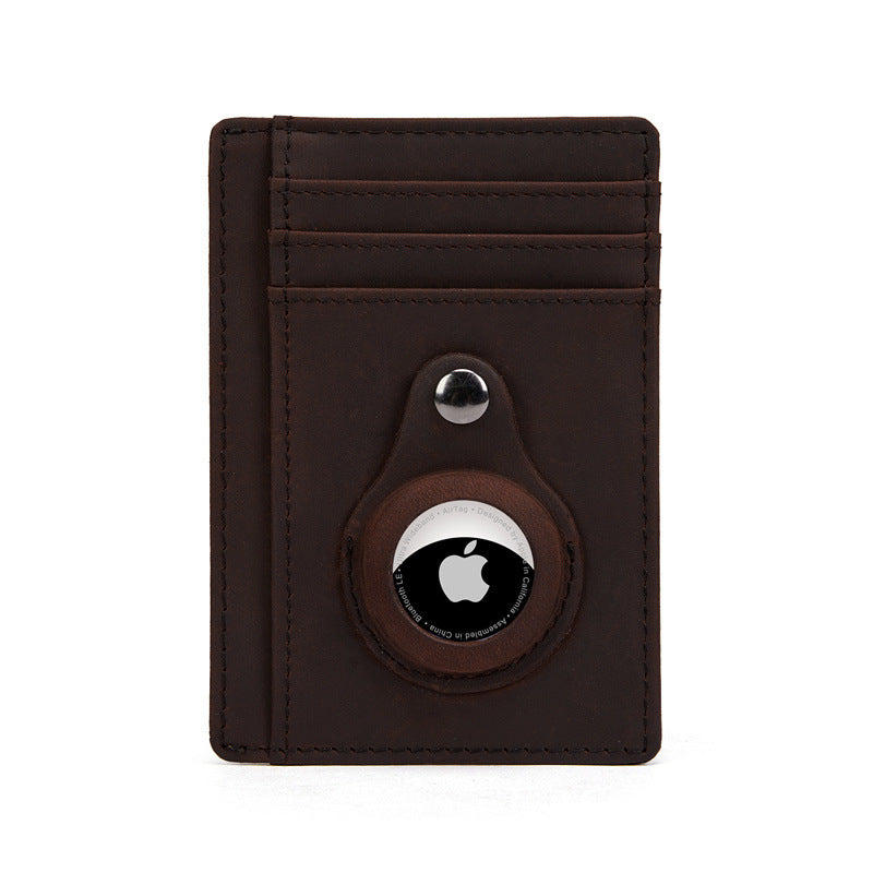 RFID Genuine Leather Tracker Protector Case Gentleman Wallet Money Clip