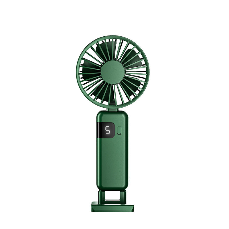 5 Levels Speed Folding Handheld Fan Rechargeable Mini Fan Phone Holder With Lanyard