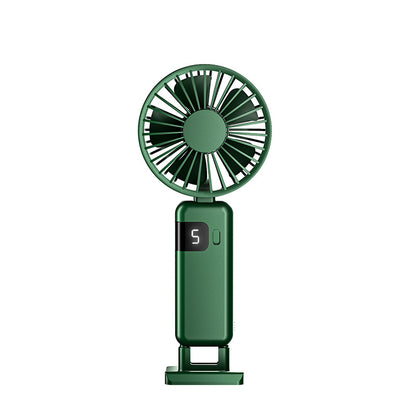 5 Levels Speed Folding Handheld Fan Rechargeable Mini Fan Phone Holder With Lanyard