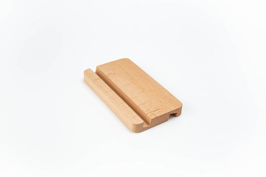 #L Beech Wood Cuboid Shape Double Side Using Phone Stand