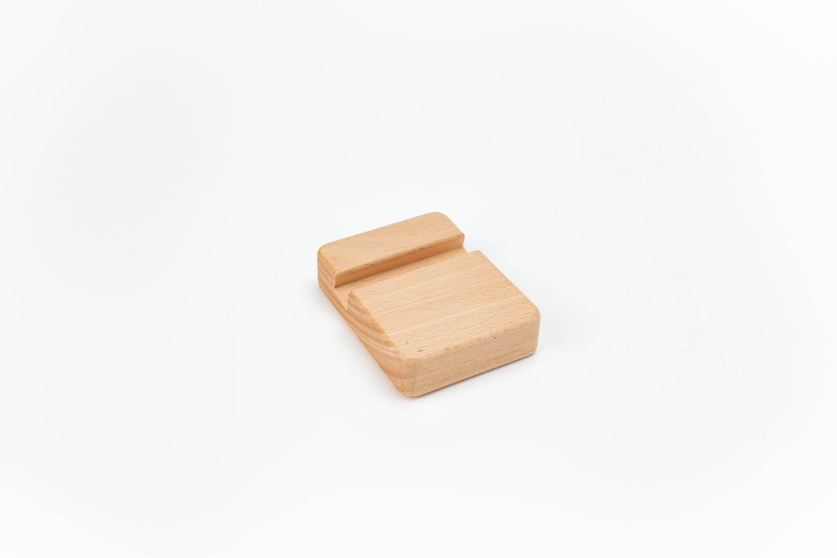 #862 Beech Wood Cuboid Shape Single Side Using Phone Stand