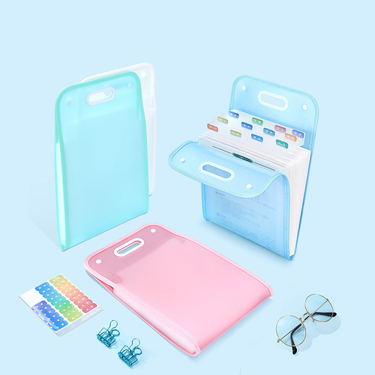 Portable Organ Bag Plastic File Folder Accordion File Folder